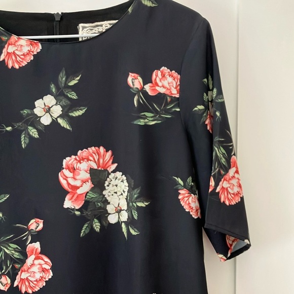 Pink Martini medium women’s Black Floral Midi Dress - Picture 2 of 16